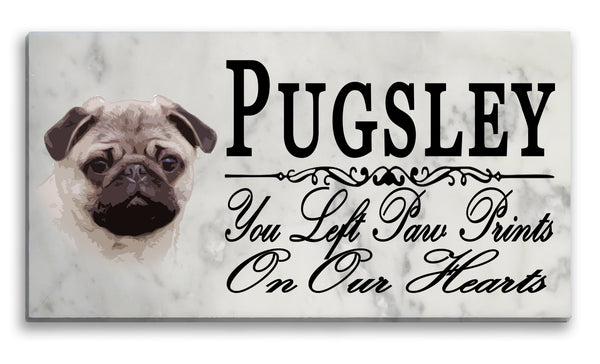 Pug Memorial Stone Dog Grave Marker Pet Garden Plaque