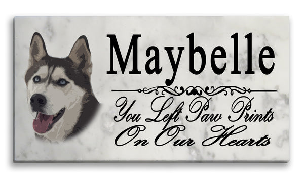 Husky Memorial Stone Personalized Garden Plaque Grave Marker Outdoor or Indoor