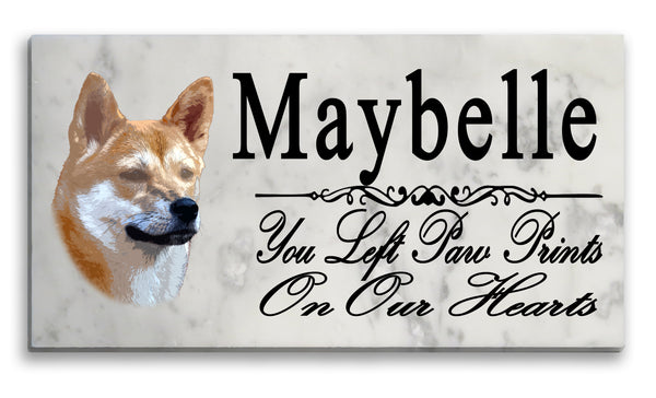 Shiba Inu Memorial Stone Custom Dog Garden Plaque or Grave Marker