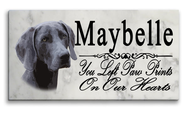 Weimaraner Memorial Stone Custom Dog Grave Marker Pet Garden Plaque