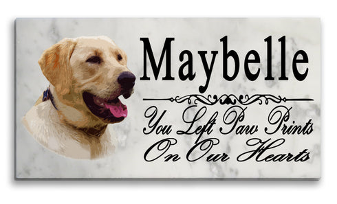 Yellow Lab Memorial Stone Custom Grave Marker Plaque for Pet Labrador Dog