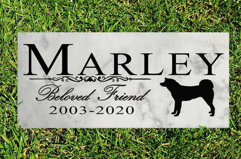 Dog Memorial Stone By Breed Personalized Marker Marble Grave Headstone