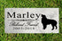Dog Memorial Stone by Breed - Personalized Marble Grave Marker