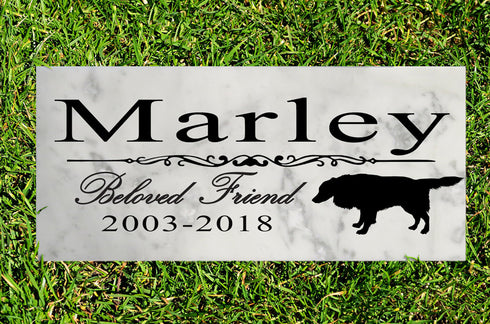 Dog Memorial Stone By Breed Personalized Marker Marble Grave Headstone