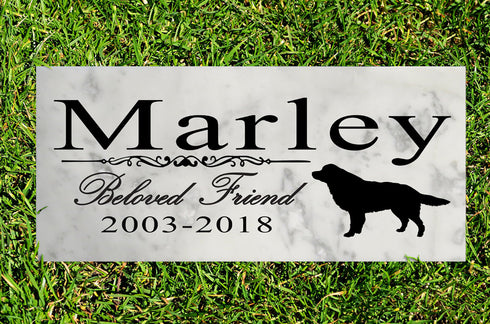 Dog Memorial Stone By Breed Personalized Marker Marble Grave Headstone