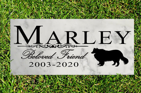 Dog Memorial Stone By Breed Personalized Marker Marble Grave Headstone