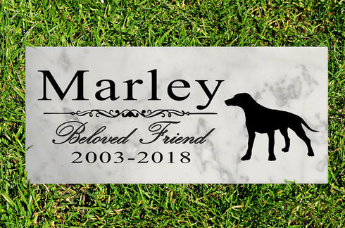 Dog Memorial Stone By Breed Personalized Marker Marble Grave Headstone