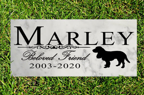 Dog Memorial Stone By Breed Personalized Marker Marble Grave Headstone