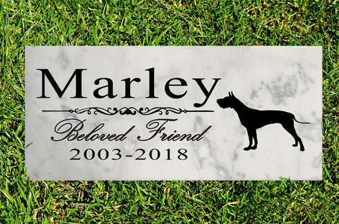 Dog Memorial Stone By Breed Personalized Marker Marble Grave Headstone