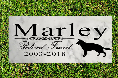 Dog Memorial Stone By Breed Personalized Marker Marble Grave Headstone