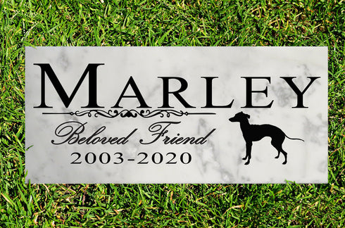 Dog Memorial Stone By Breed Personalized Marker Marble Grave Headstone