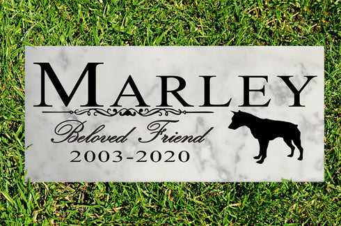 Dog Memorial Stone By Breed Personalized Marker Marble Grave Headstone