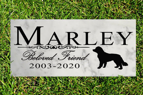 Dog Memorial Stone By Breed Personalized Marker Marble Grave Headstone