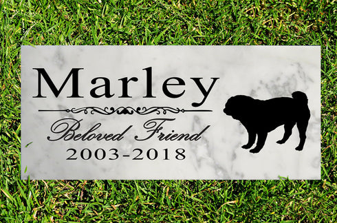 Dog Memorial Stone By Breed Personalized Marker Marble Grave Headstone