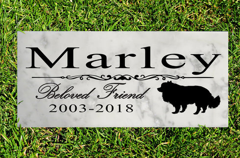 Dog Memorial Stone By Breed Personalized Marker Marble Grave Headstone