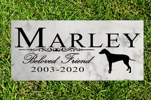 Dog Memorial Stone By Breed Personalized Marker Marble Grave Headstone