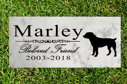 Dog Memorial Stone By Breed Personalized Marker Marble Grave Headstone