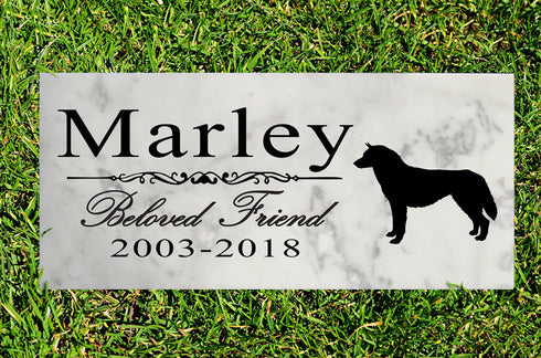 Dog Memorial Stone By Breed Personalized Marker Marble Grave Headstone