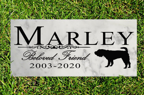 Dog Memorial Stone By Breed Personalized Marker Marble Grave Headstone