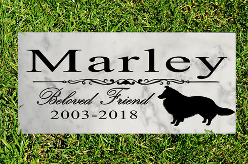 Dog Memorial Stone By Breed Personalized Marker Marble Grave Headstone