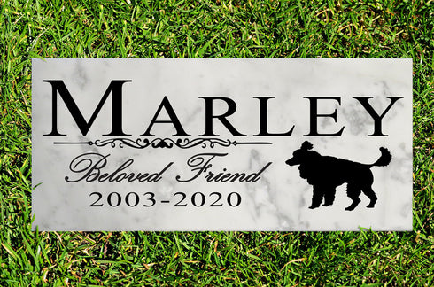 Dog Memorial Stone By Breed Personalized Marker Marble Grave Headstone