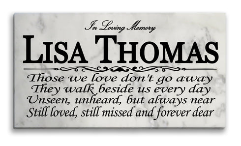 Personalized Loved One Memorial Stone Remembrance Plaque Solid Marble