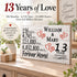 13th Anniversary Gift - Personalized Wood Sign for Husband, Wife or Couple - 13 Year