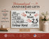25th Anniversary Gift - Personalized Wood Sign for Couples - Silver Anniversary