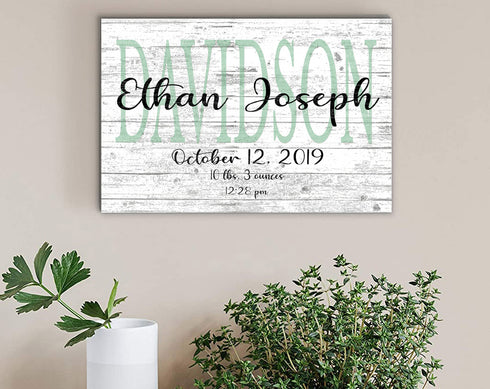 New Baby Gift Personalized Wooden Sign Custom Nursery Decor