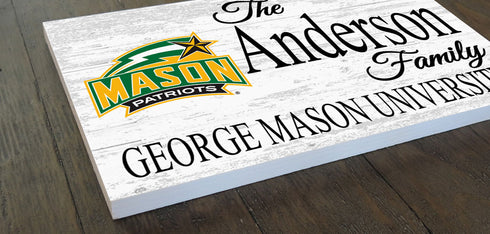 George Mason Family Name Sign for Alumni, Fans or Graduation