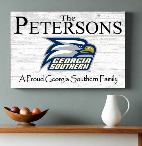 Georgia Southern Family Name Sign for GS Eagles Alumni, Fans or Graduation