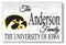 University of Iowa Family Name Sign for Iowa Hawkeys Alumni, Fans or Graduation