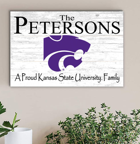 Kansas State Family Name Sign for K-State Alumni, Fans or Graduation