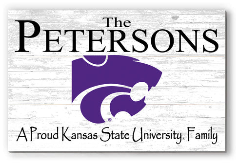 Kansas State Family Name Sign for K-State Alumni, Fans or Graduation