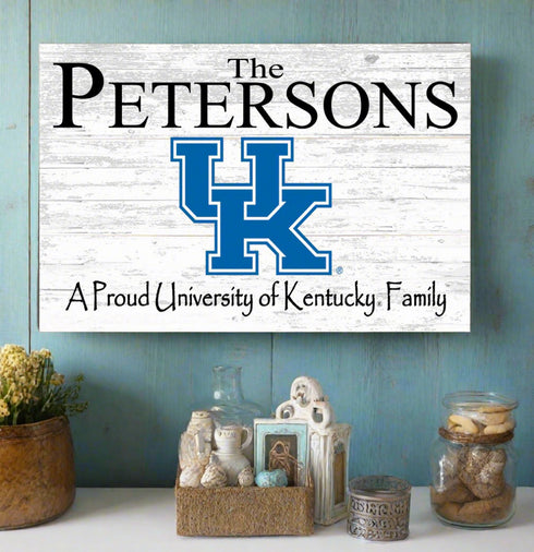 University of Kentucky Family Name Sign for UK Wildcats Alumni, Fans or Graduation