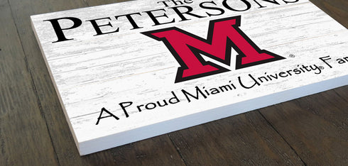 Miami University Family Name Sign for Miami Of Ohio Alumni, Fans or Graduation