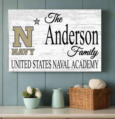 Naval Academy Family Name Sign for USNA Midshipmen Alumni, Fans or Graduation