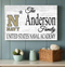 Naval Academy Family Name Sign for USNA Midshipmen Alumni, Fans or Graduation