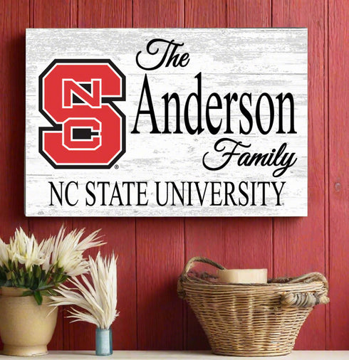 NC State Family Name Sign for Alumni, Fans or Graduation