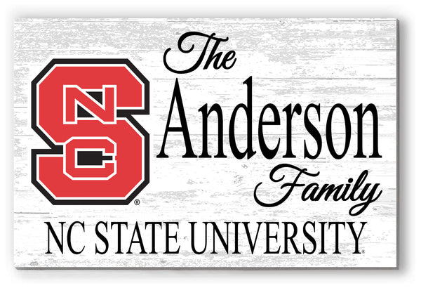 NC State Family Name Sign for Alumni, Fans or Graduation