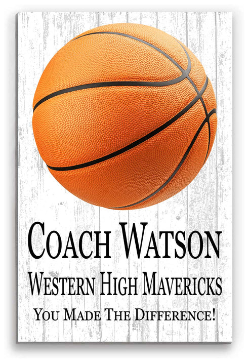 Basketball Coach Gift Plaque Signable by The Team