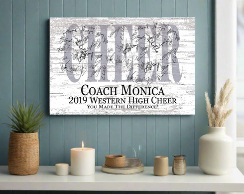 Cheerleader Coach Gift Customized Cheer Coaches SIGNABLE Plaque