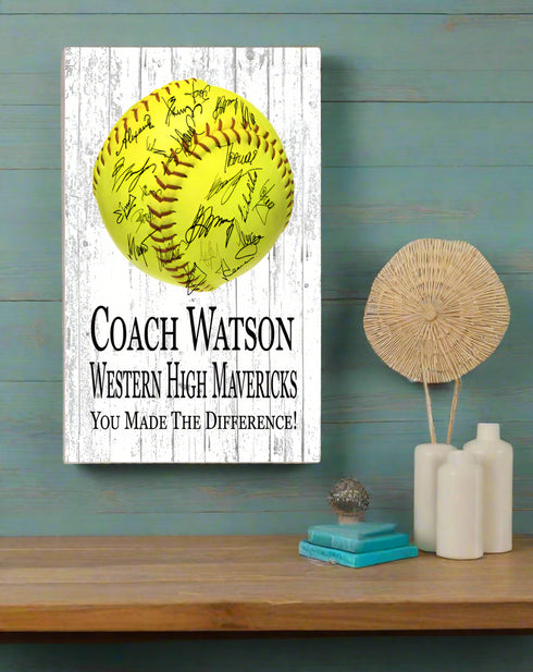 Custom Softball Coach Gift Personalized SIGNABLE for Team Coaches