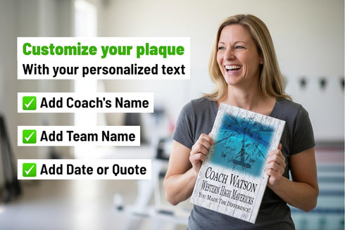 Swim Coach Gift Plaque - Personalized Signable Team Award