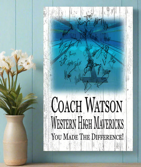 Swim Coach Gift Plaque Personalized SIGNABLE For Great Swimming Team Coaches