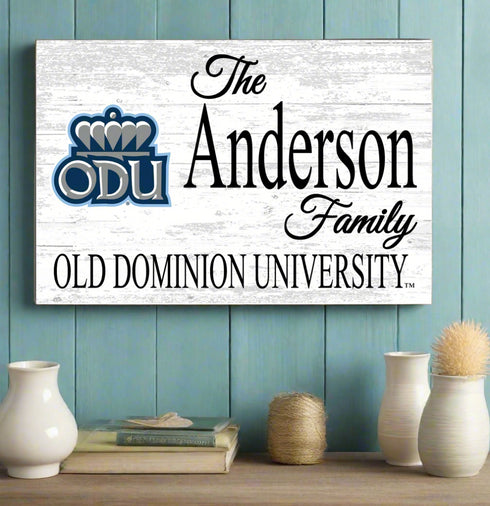 ODU Family Name Sign for Old Dominion University Home, Alumni, Fans or Graduation