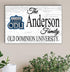 ODU Family Name Sign for Old Dominion University Alumni, Fans or Graduation
