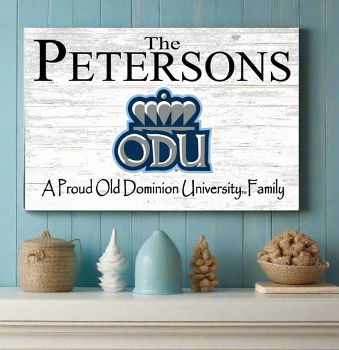 ODU Family Name Sign for Old Dominion University Home, Alumni, Fans or Graduation