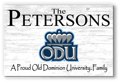 ODU Family Name Sign for Old Dominion University Alumni, Fans or Graduation