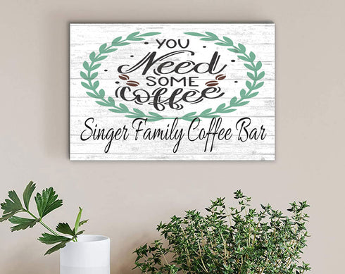 Custom Coffee Bar Sign PERSONALIZED You Need Some Coffee Design